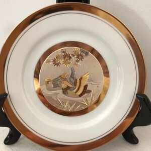 The Art of Chokin - decorative plate glided with gold and silver